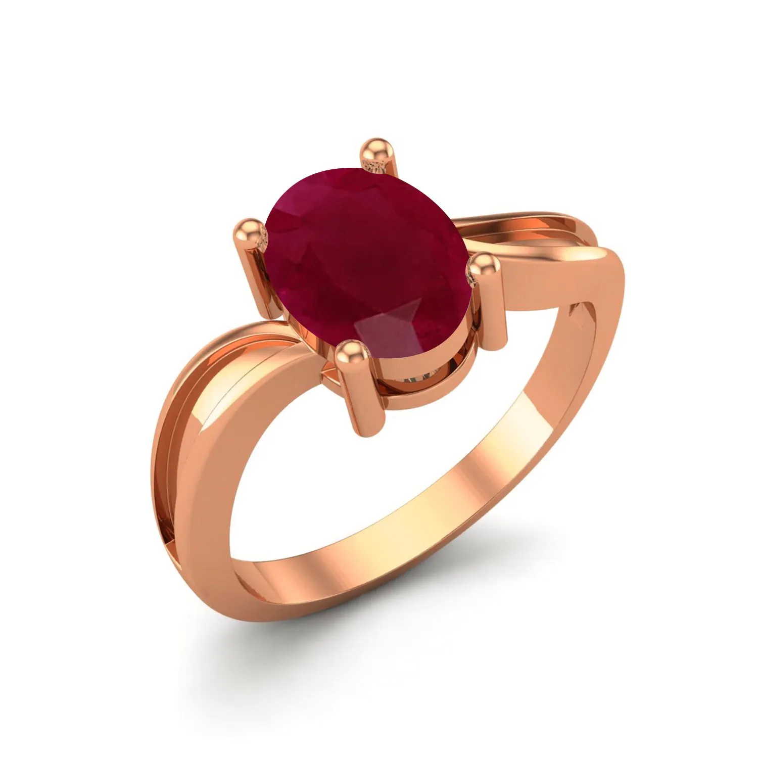 0.65 Ctw Oval Ruby 925 Sterling Silver Solitaire Women Ring