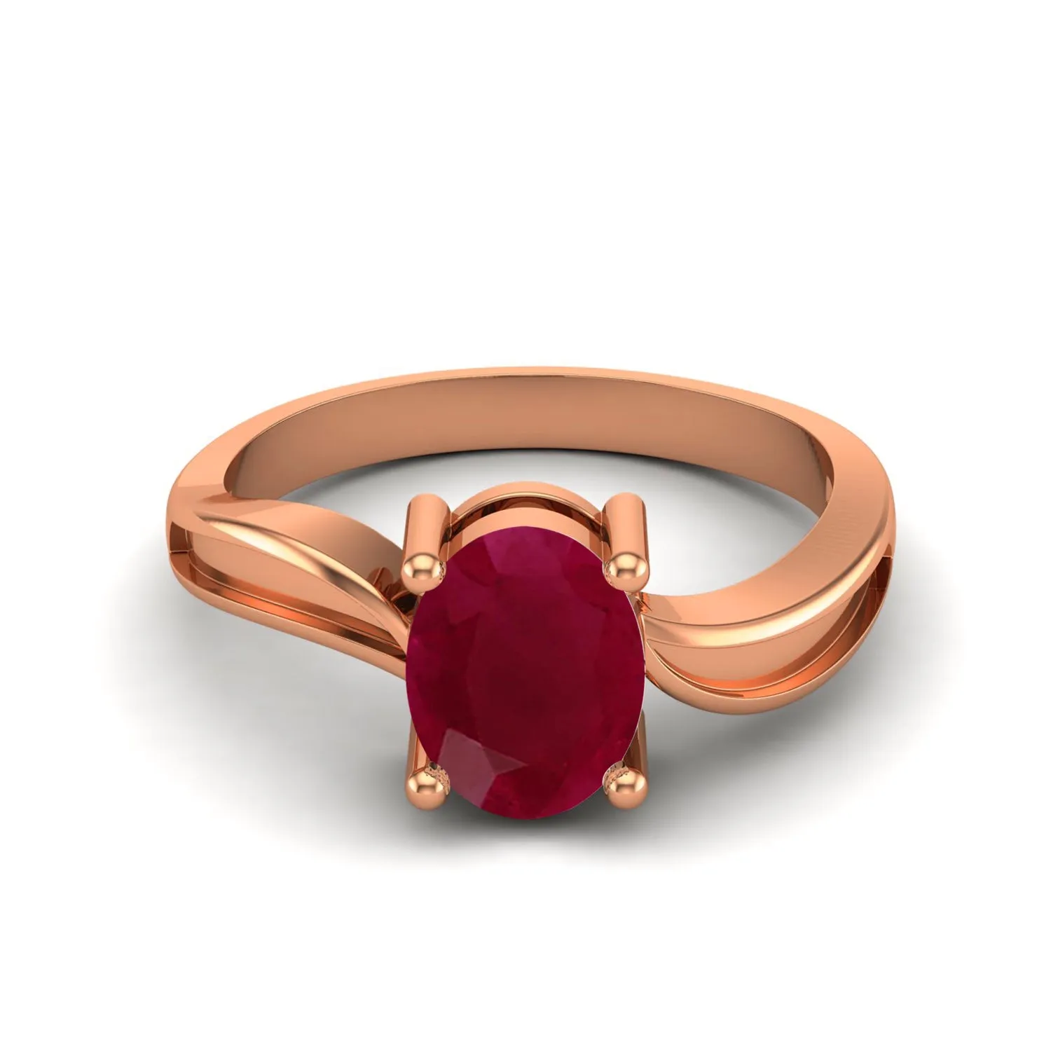 0.65 Ctw Oval Ruby 925 Sterling Silver Solitaire Women Ring