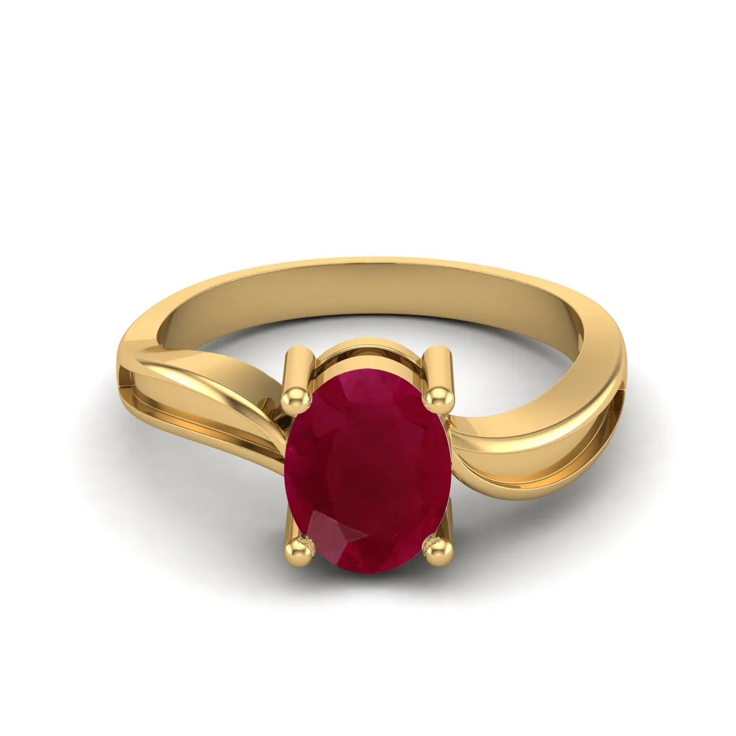 0.65 Ctw Oval Ruby 925 Sterling Silver Solitaire Women Ring