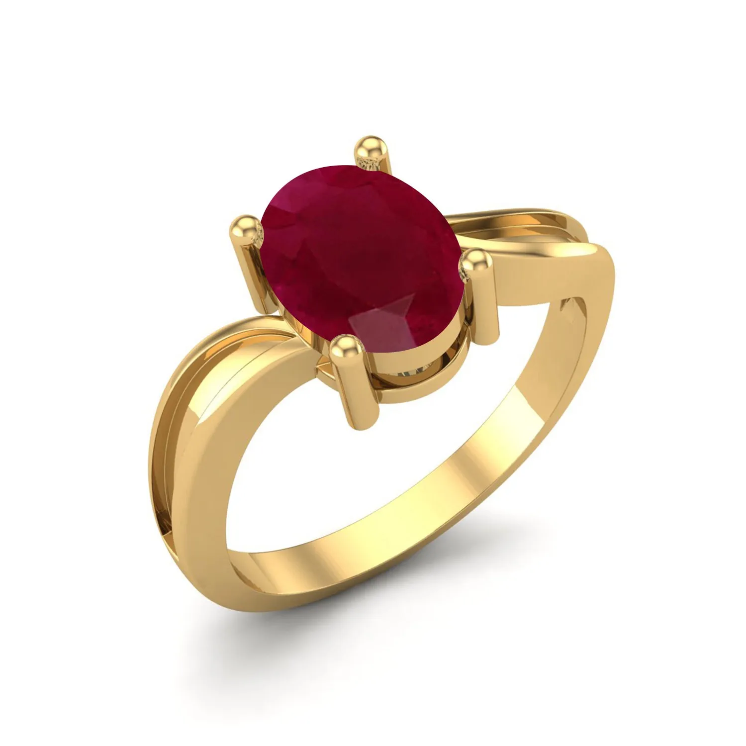 0.65 Ctw Oval Ruby 925 Sterling Silver Solitaire Women Ring