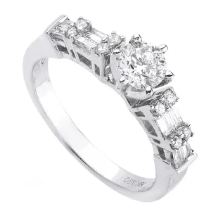 0.88ct 14K or 18K White Gold Diamond Ring
