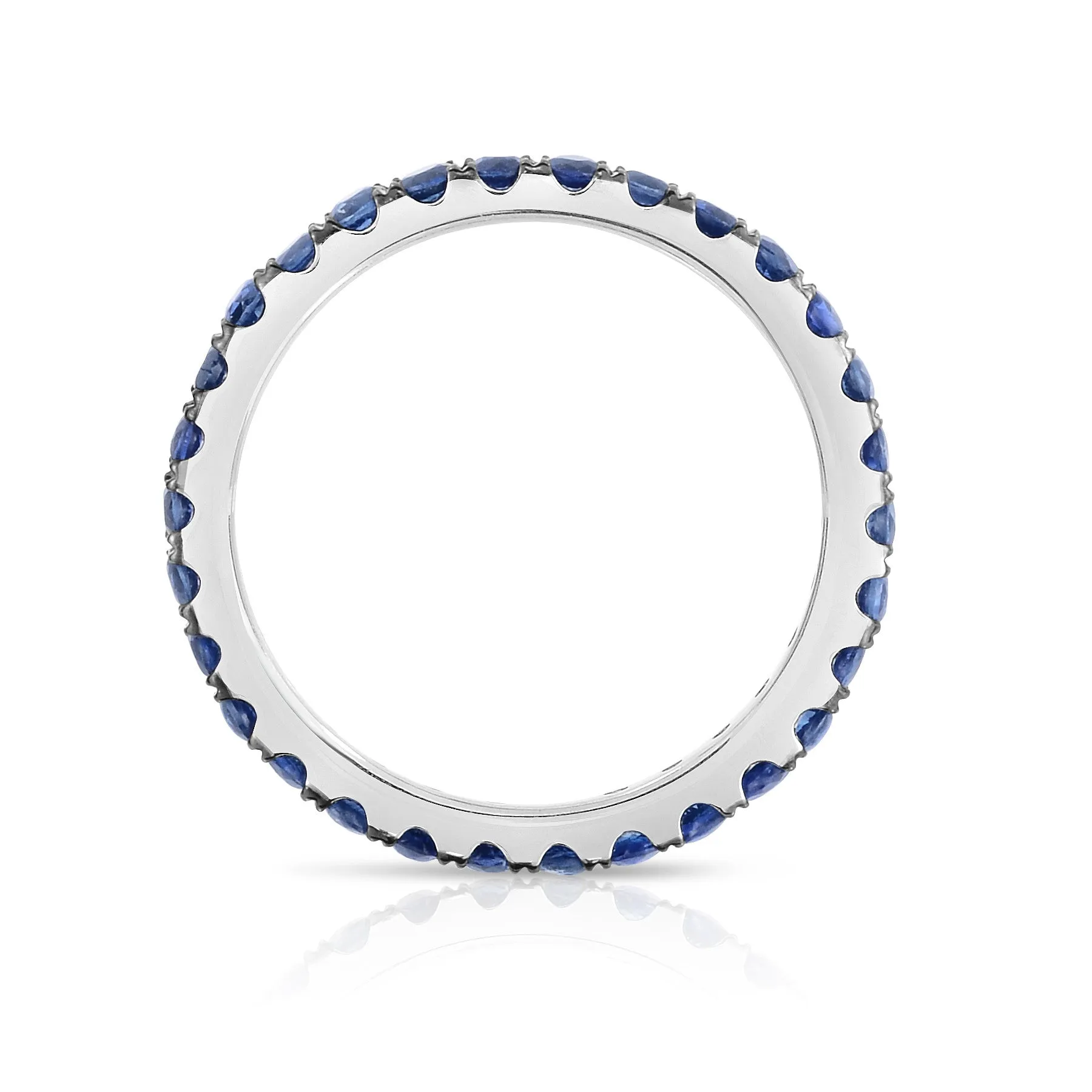 1.00Ct Blue Sapphire Eternity Ring in 14K White Gold