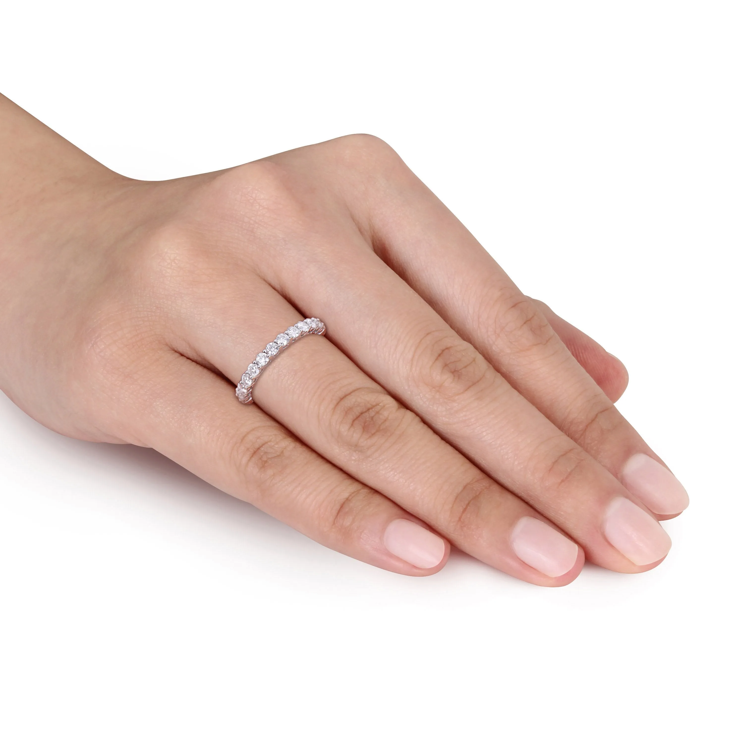 10K WHITE GOLD 1 1/2 CT DEW CREATED MOISSANITE-WHITE ETERNITY RING