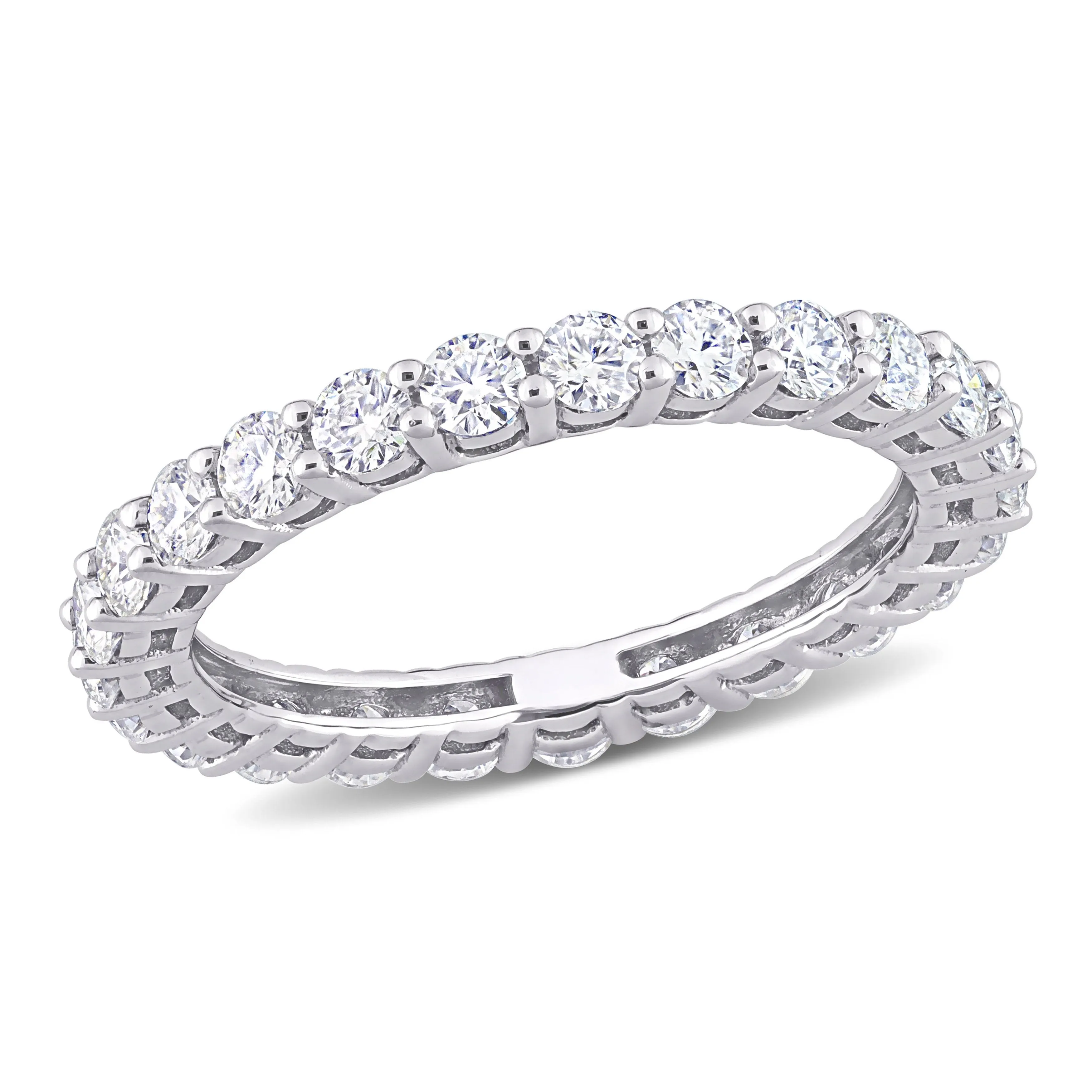 10K WHITE GOLD 1 1/2 CT DEW CREATED MOISSANITE-WHITE ETERNITY RING