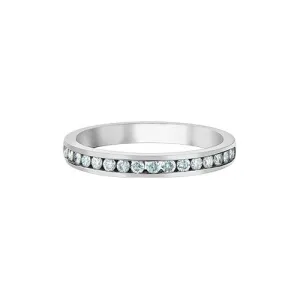 10K White Gold Channel Set CZ Band