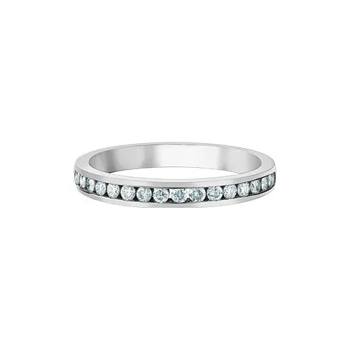 10K White Gold Channel Set CZ Band