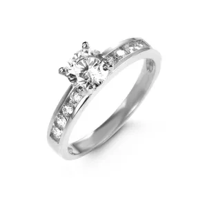 10K White Gold Cubic Zirconia Engagement Ring