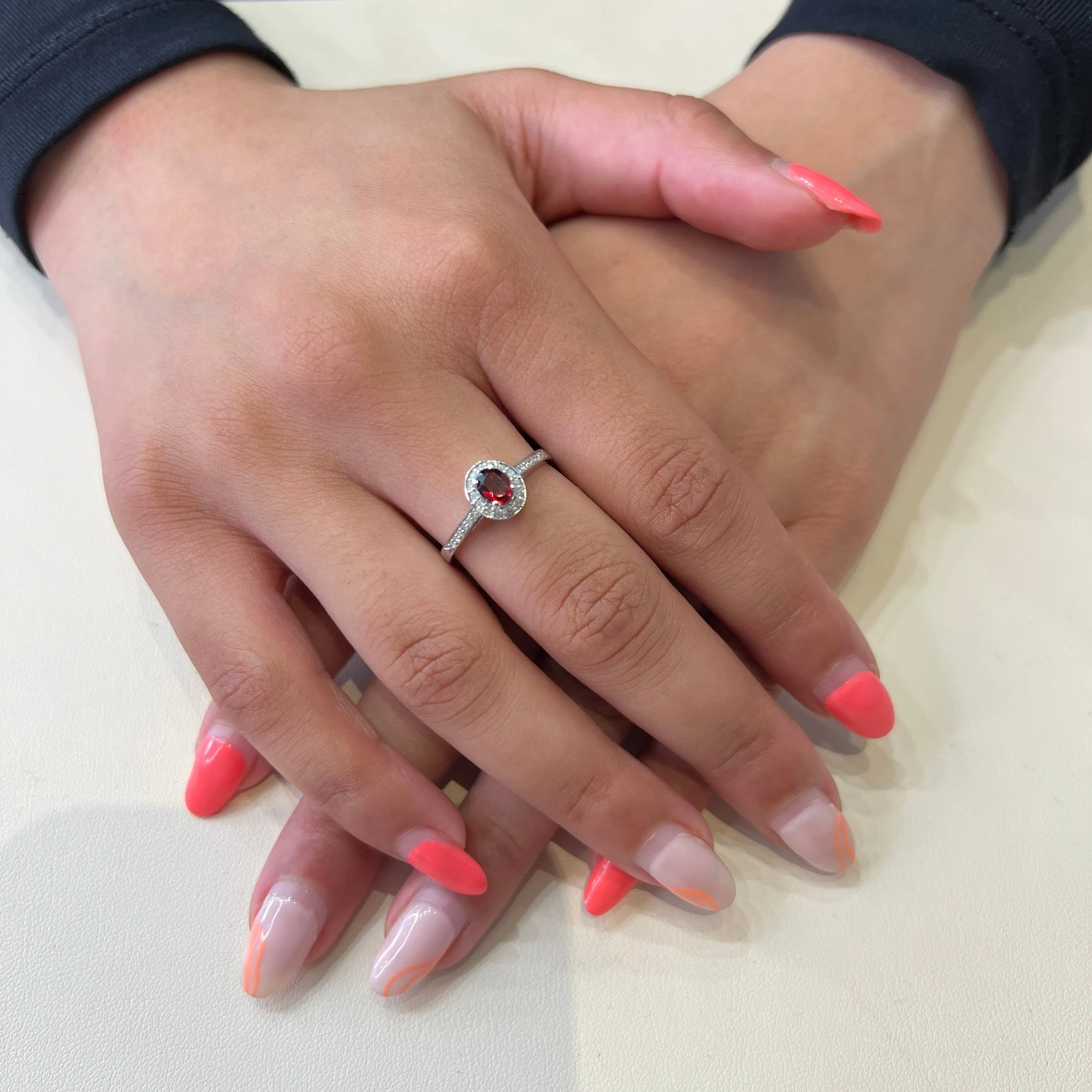 10K White Gold (December) Birthstone Blue Topaz and Diamond Halo Ring