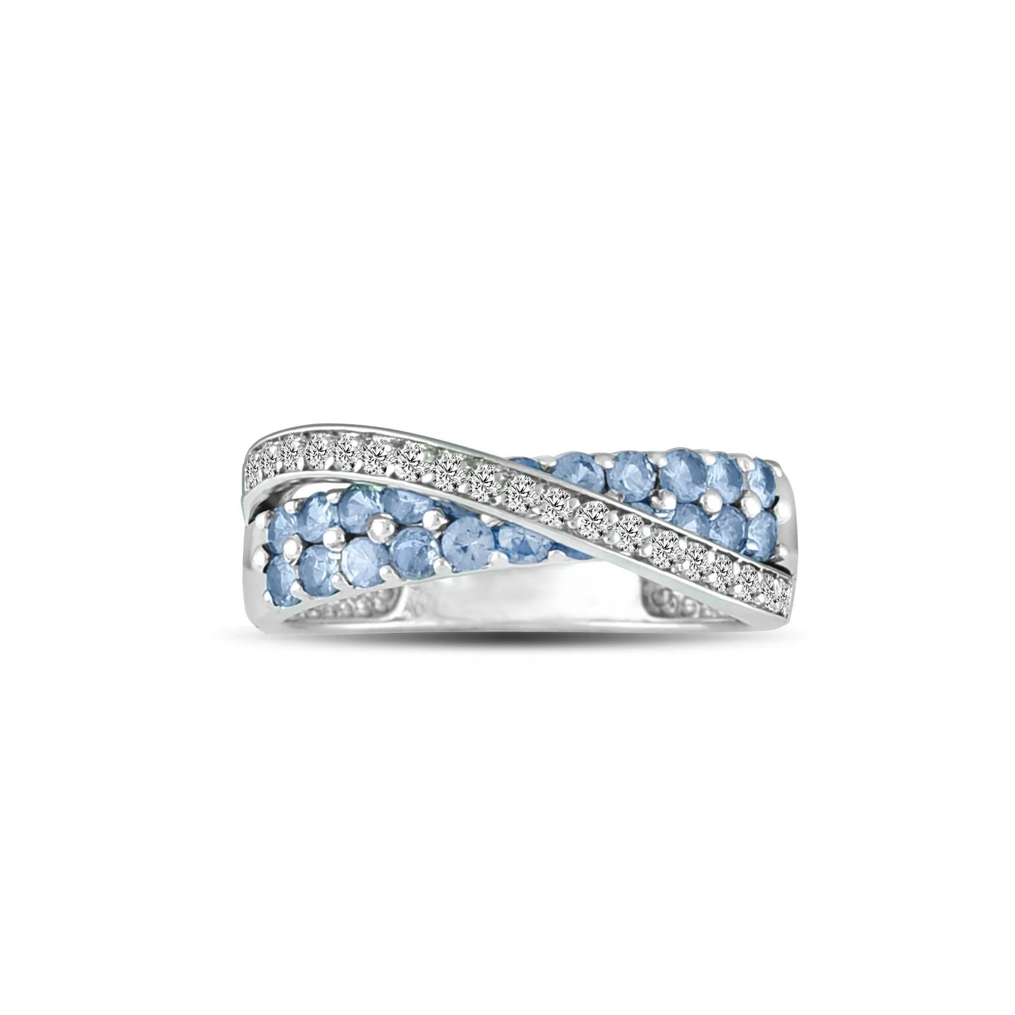 10K White Gold Tanzanite and Diamond Accent Fashion Ring