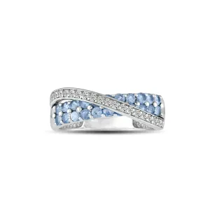10K White Gold Tanzanite and Diamond Accent Fashion Ring