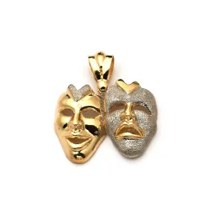 10K Yellow Gold 10.20 Grams Double Mask Pendant