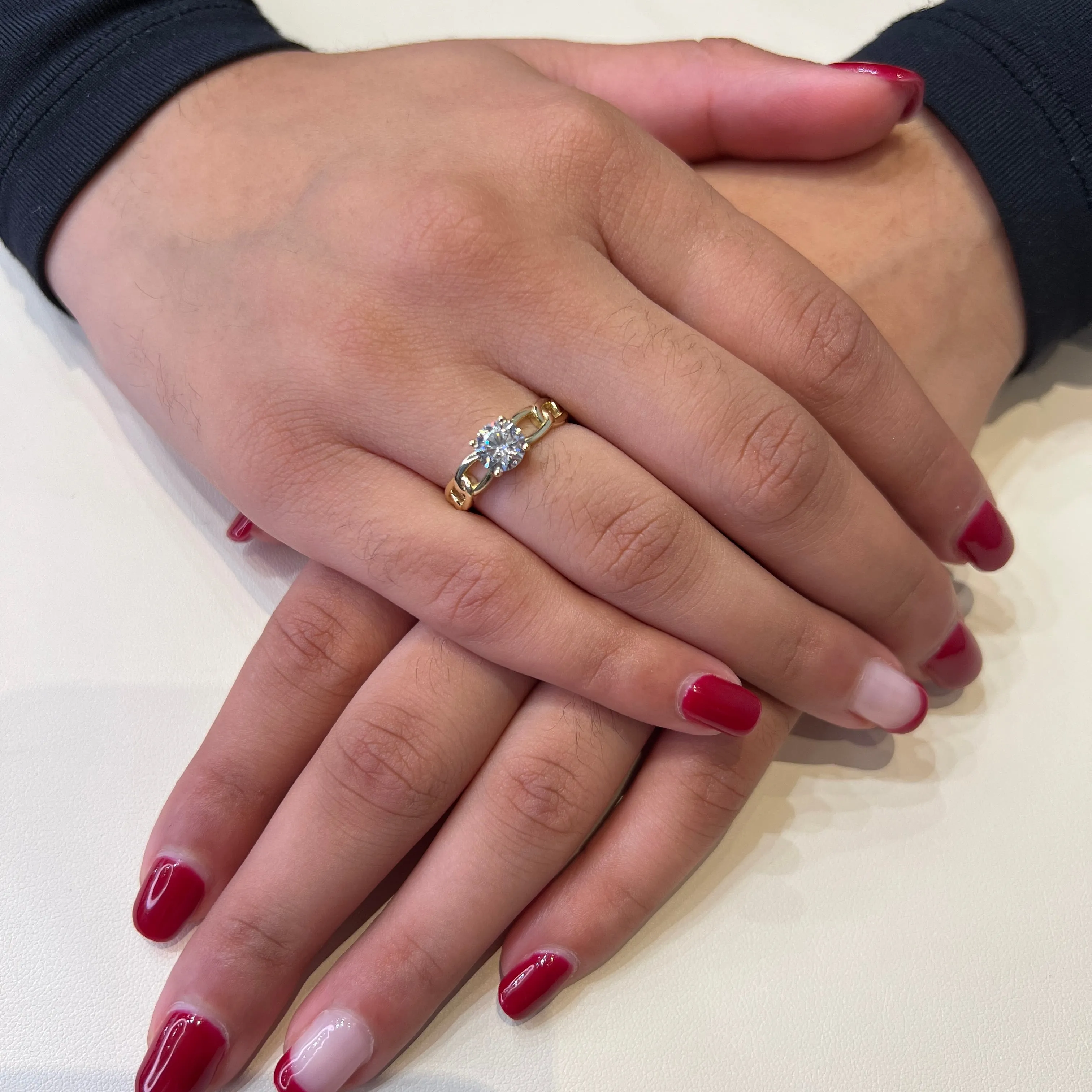 10K Yellow Gold Cubic Zirconia Solitaire Ring