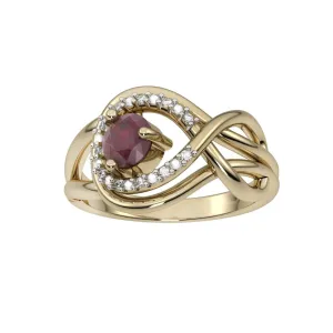 10k Yellow Gold Ruby and Diamond Ring