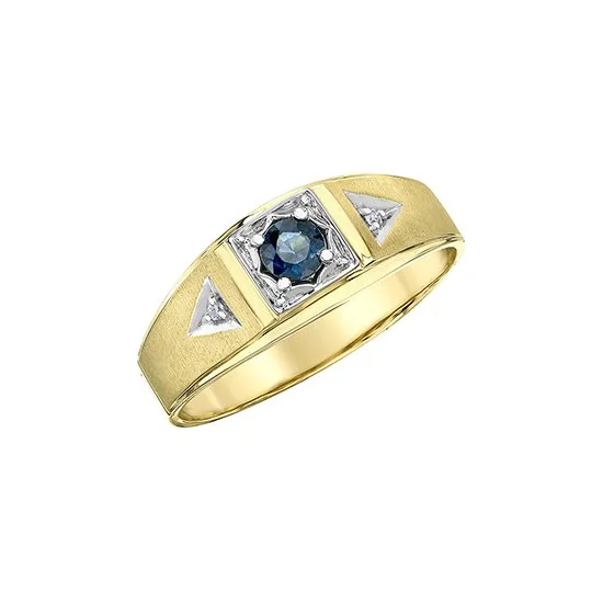 10K Yellow Gold Sapphire and Diamond Ring