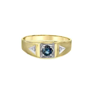 10K Yellow Gold Sapphire and Diamond Ring