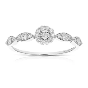 1/3 cttw Wedding Engagement Ring for Women, Round Lab Grown Diamond Ring in 14K White Gold, Prong Setting