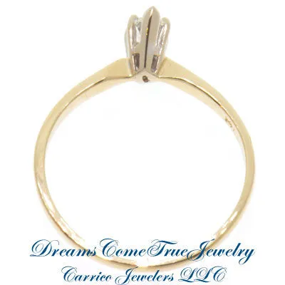 14k Gold 0.21 Carat Marquise Diamond Engagement Ring