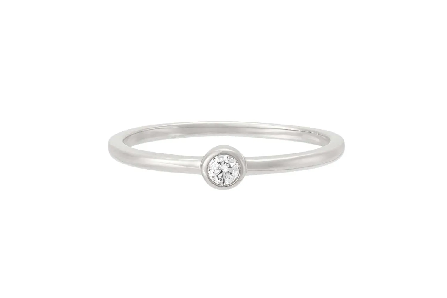 14k Gold Diamond Ring / Solitaire Diamond Ring / Promise Ring / Simple Diamond Ring / Thin gold Band Ring / Stacking Ring