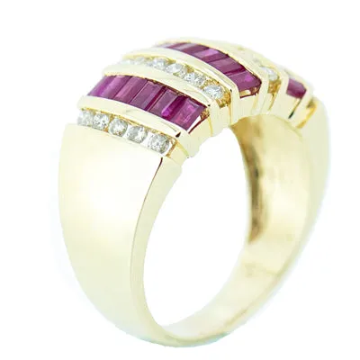 14K Gold Ladies Ruby and Diamond Custom Ring