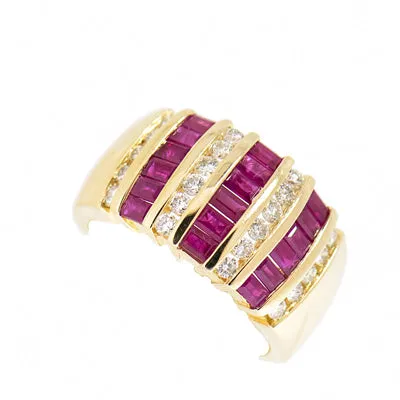 14K Gold Ladies Ruby and Diamond Custom Ring