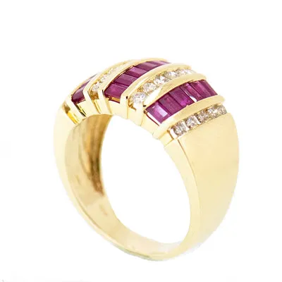 14K Gold Ladies Ruby and Diamond Custom Ring