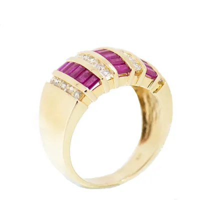14K Gold Ladies Ruby and Diamond Custom Ring