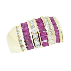 14K Gold Ladies Ruby and Diamond Custom Ring