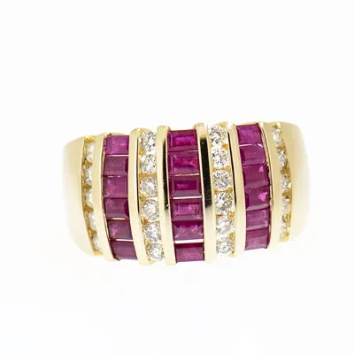 14K Gold Ladies Ruby and Diamond Custom Ring