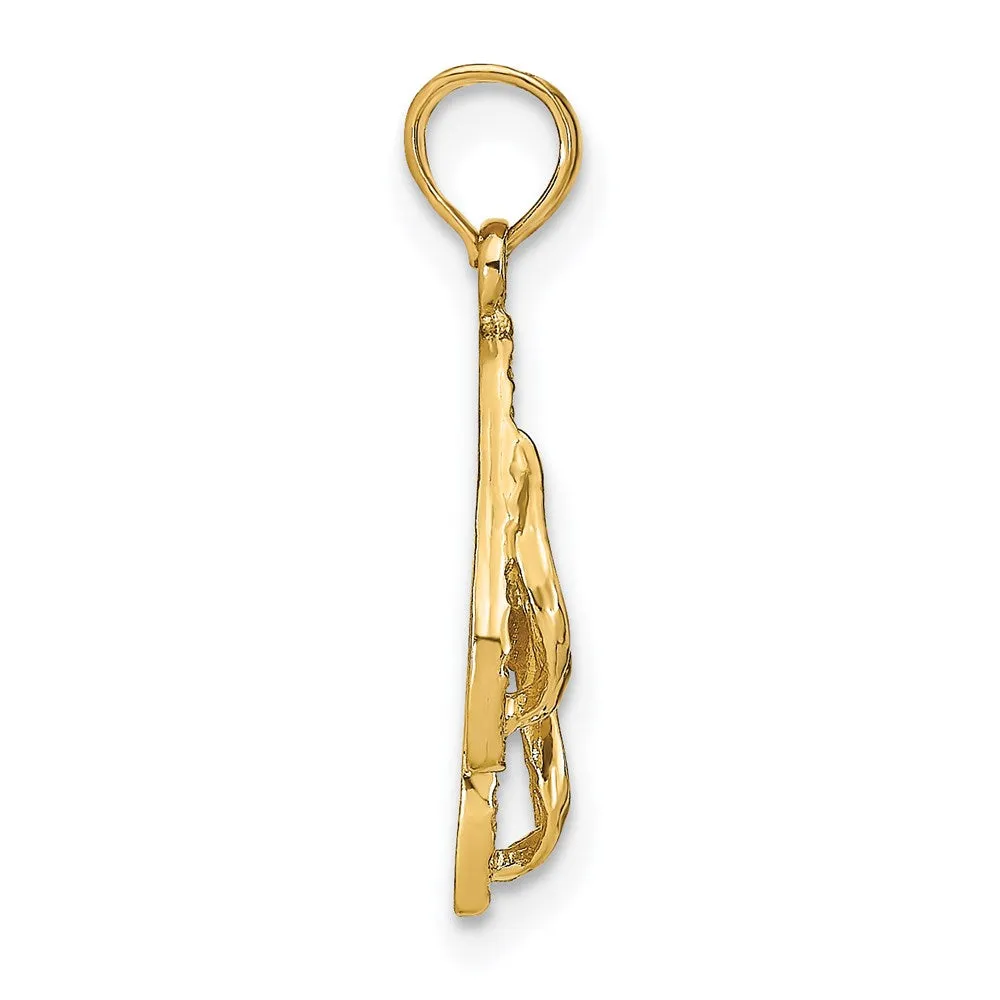 14k MARCO ISLAND Reversible Flip Flops Pendant