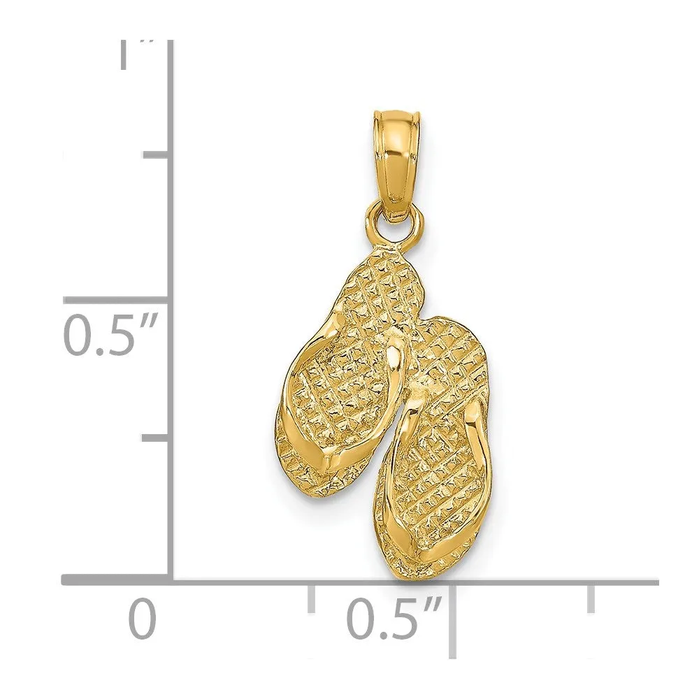 14k MARCO ISLAND Reversible Flip Flops Pendant