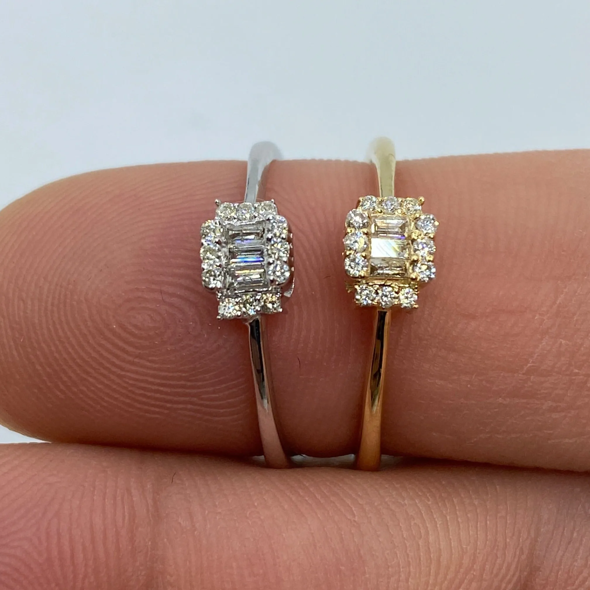 14K Minimal Diamond Baguette Engagement Ring