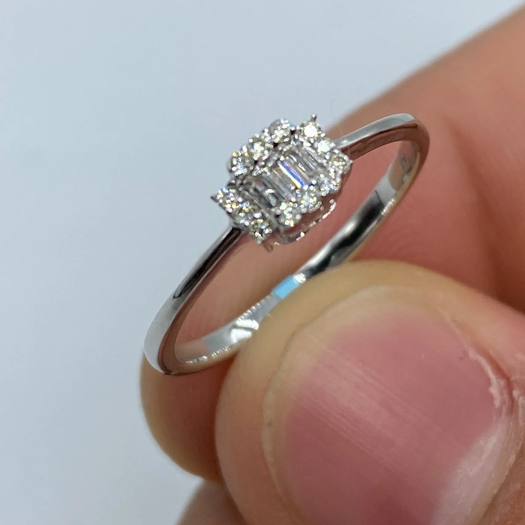 14K Minimal Diamond Baguette Engagement Ring