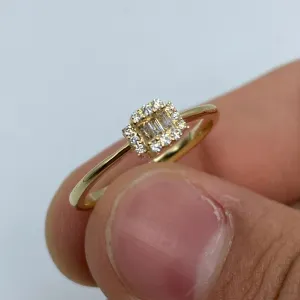 14K Minimal Diamond Baguette Engagement Ring