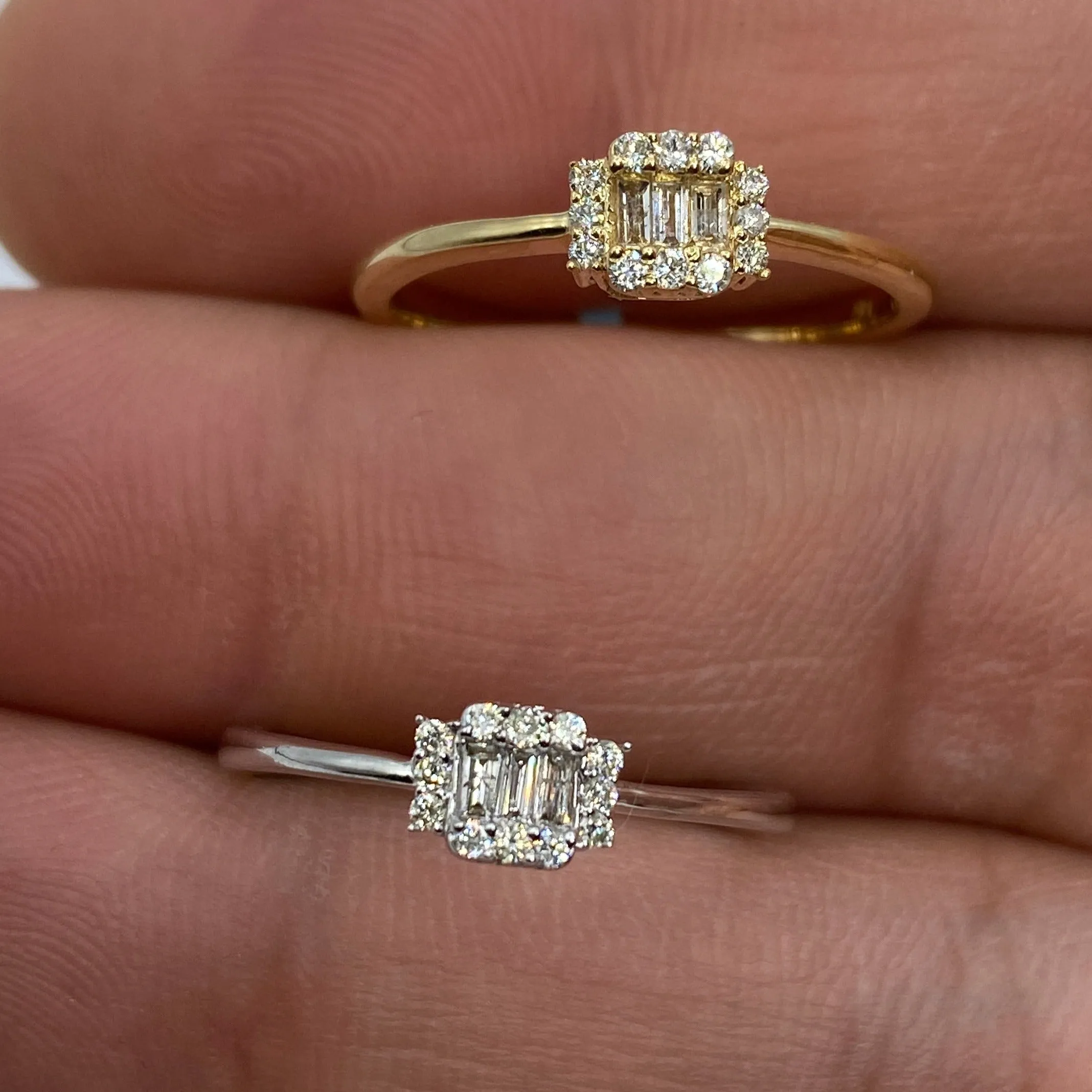 14K Minimal Diamond Baguette Engagement Ring