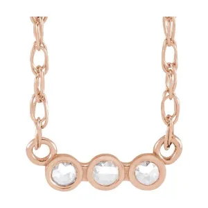 14K Rose Gold .03 CTW Rose Gold-Cut Natural Diamond 18" Necklace