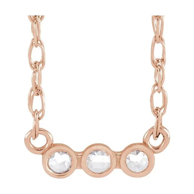 14K Rose Gold .03 CTW Rose Gold-Cut Natural Diamond 18" Necklace