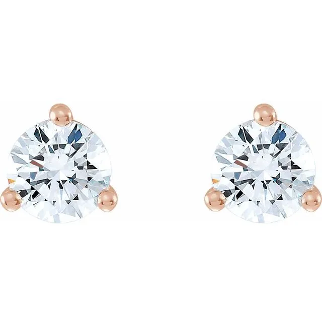 14K Rose Gold 1/6 CTW Lab-Grown Diamond Stud Earrings