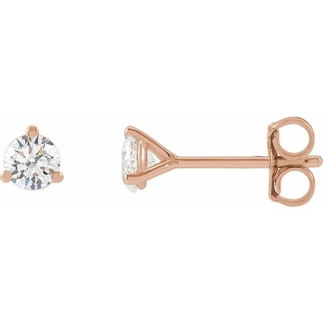 14K Rose Gold 1/6 CTW Lab-Grown Diamond Stud Earrings