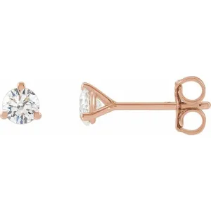 14K Rose Gold 1/6 CTW Lab-Grown Diamond Stud Earrings
