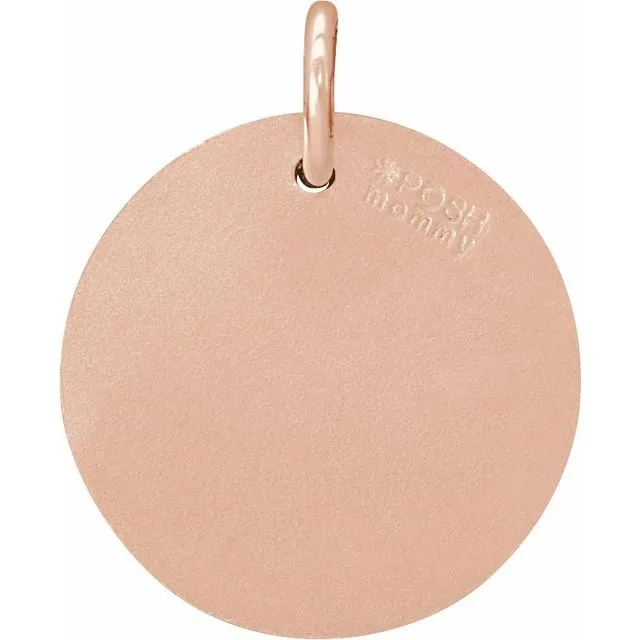 14K Rose Gold 1/8 CTW Natural Diamond Initial M Pendant