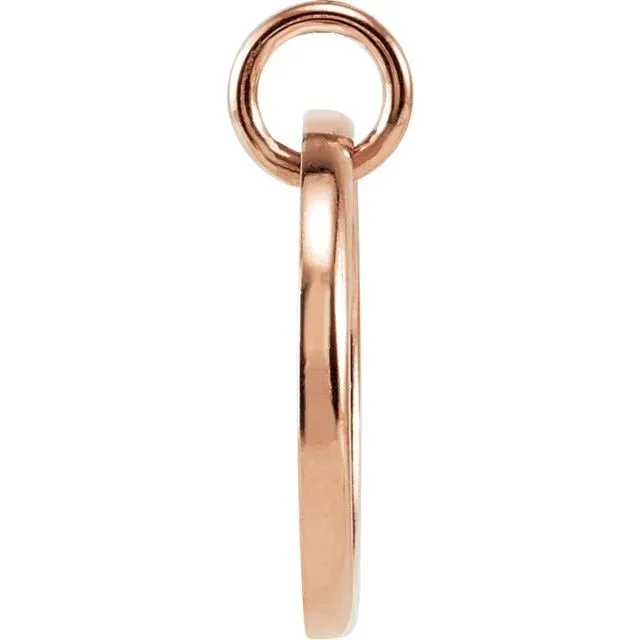14K Rose Gold 1/8 CTW Natural Diamond Initial M Pendant