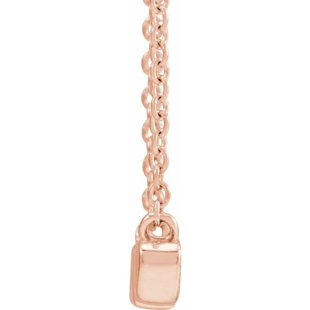 14K Rose Gold 19.57x4.61 mm Nana 18" Necklace