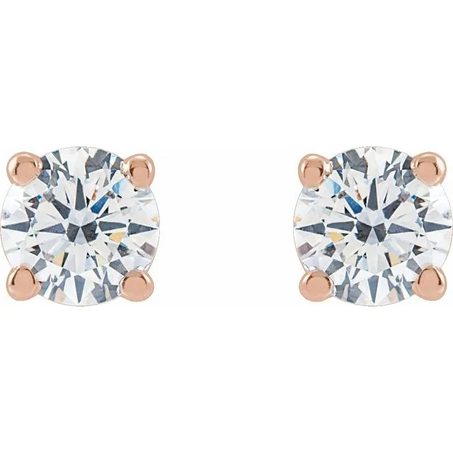 14K Rose Gold 3/4 CTW Lab-Grown Diamond Stud Earrings
