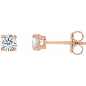 14K Rose Gold 3/4 CTW Lab-Grown Diamond Stud Earrings