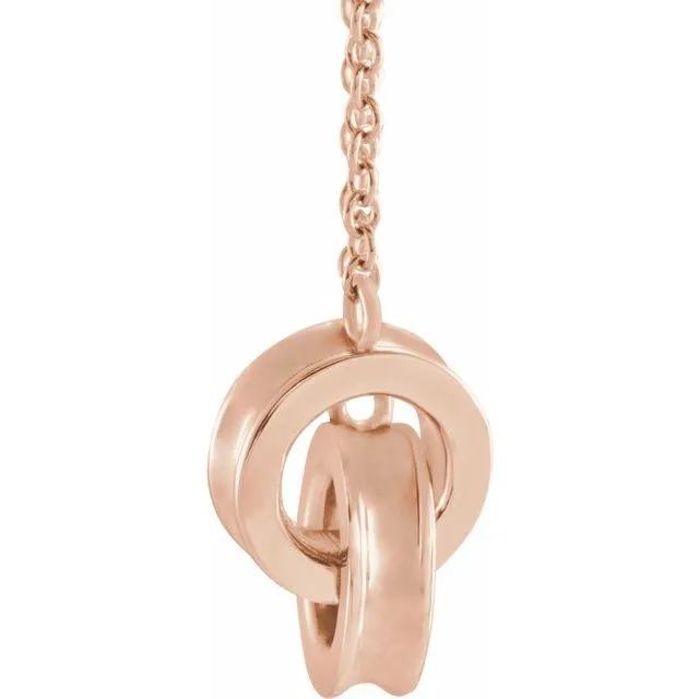 14K Rose Gold Interlocking Circle 18" Necklace