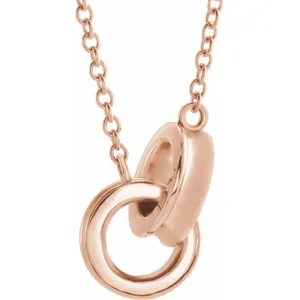 14K Rose Gold Interlocking Circle 18" Necklace