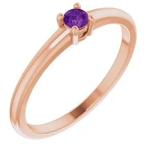 14K Rose Natural Natural Amethyst Ring