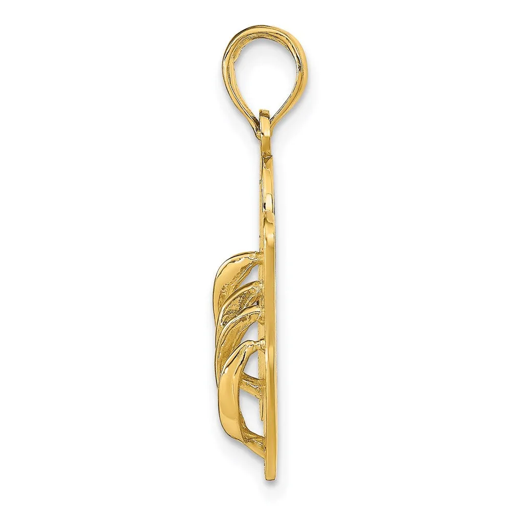 14K ST. THOMAS Reversible Flip Flops Pendant