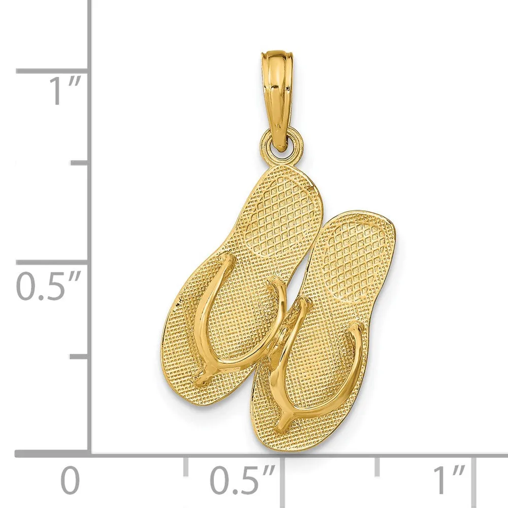 14K ST. THOMAS Reversible Flip Flops Pendant