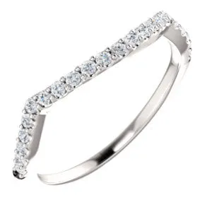 14K White 1/4 CTW Diamond Band for 6.5 mm Round Ring